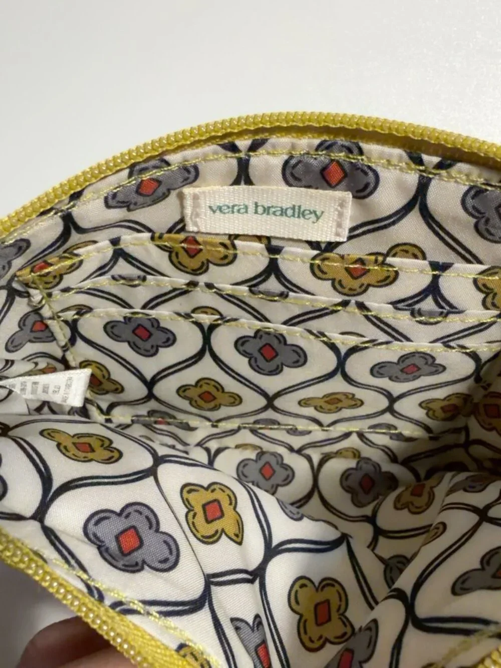Vera Bradley Mustard Yellow Small Zip Coin Purse Pouch
